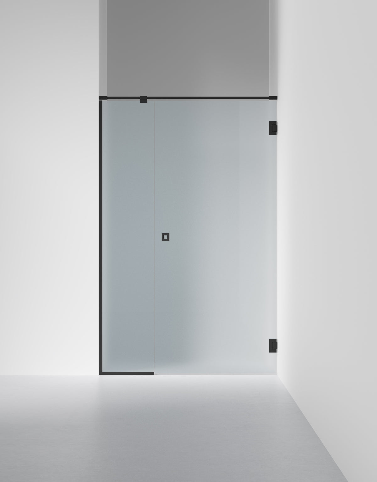 Duschvägg Arc 4 Frame, Frostat glas, profilfärg Mattsvart