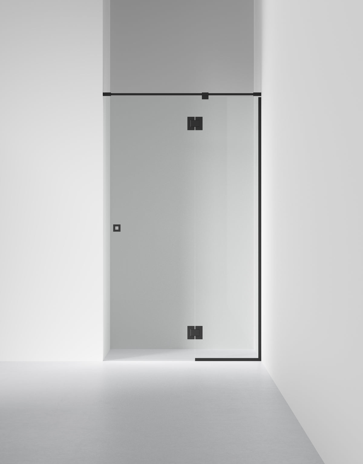 Duschvägg Arc 5 Frame, Opal clear, profilfärg Mattsvart