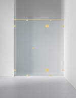 Duschvägg Arc 7 Original måttbeställd, Frostat glas, profilfärg Massing