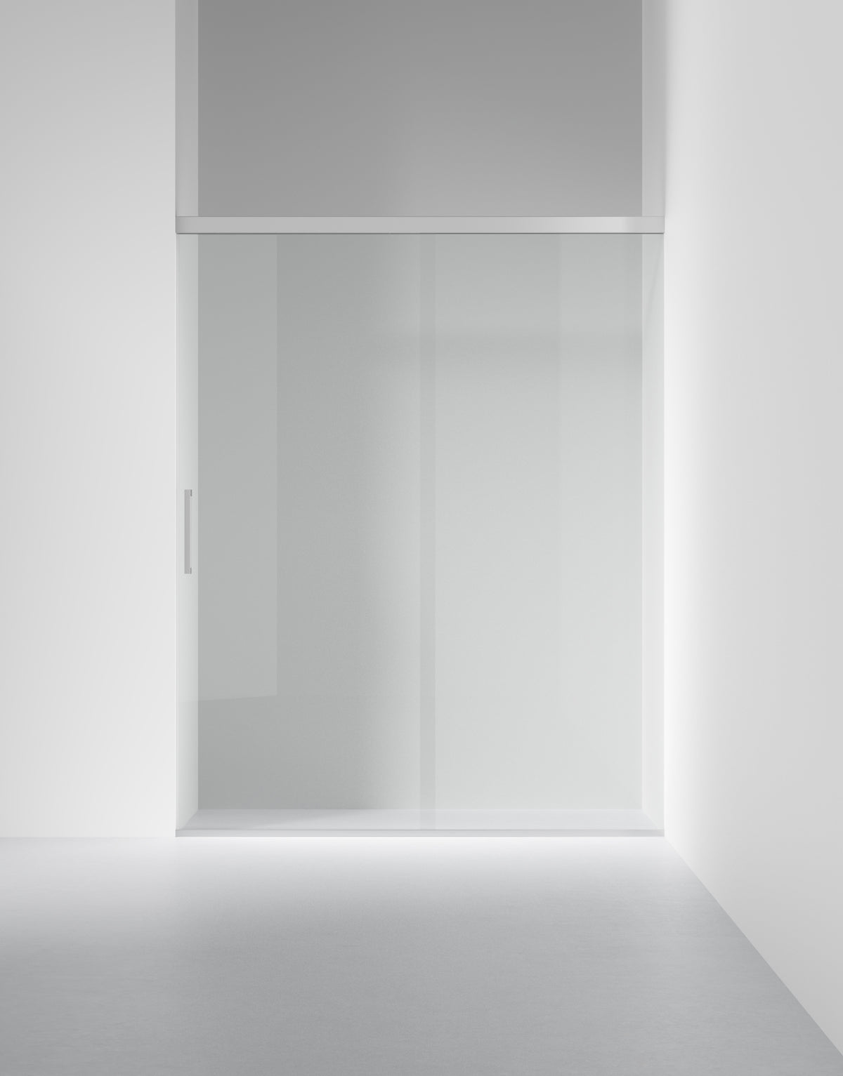 Duschvägg Arc Skjutdörr måttbeställd, Opal clear, profilfärg Krom
