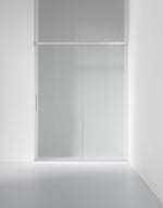 Duschvägg Arc Skjutdörr måttbeställd, Opal clear, profilfärg Krom