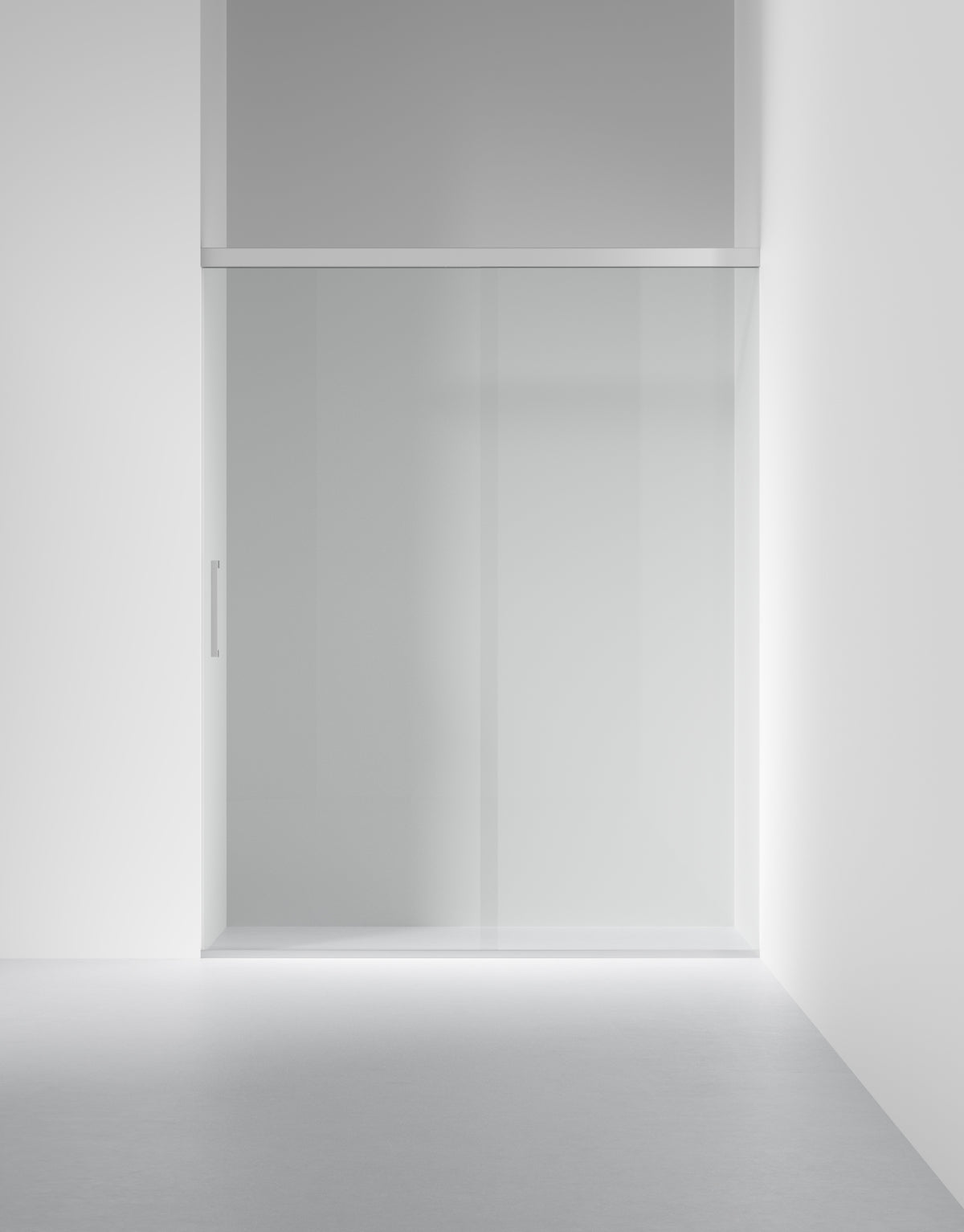 Duschvägg Arc Skjutdörr måttbeställd, Opal clear, profilfärg Krom