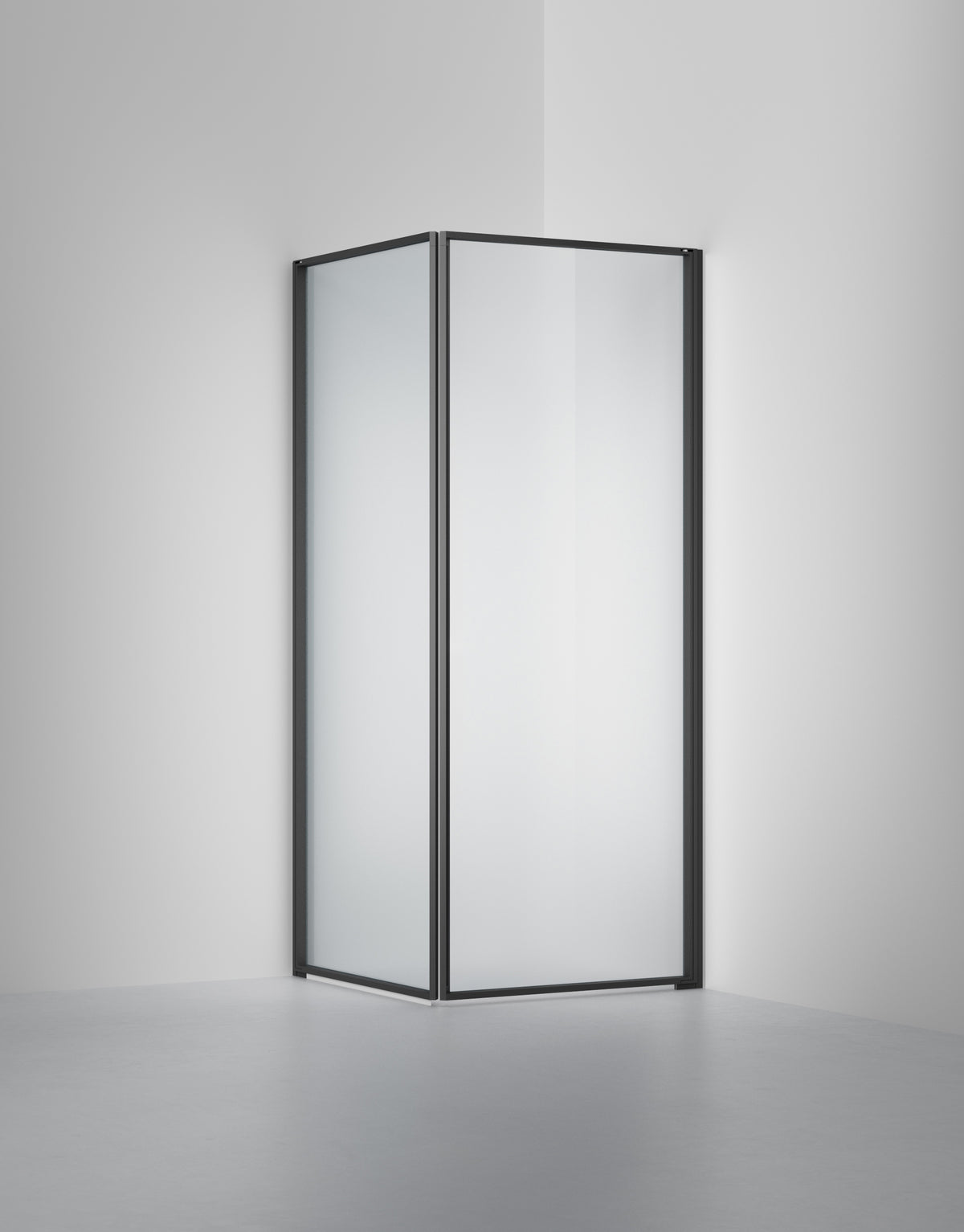 Duschvägg Edge 12, Frostat glas, profilfärg Mattsvart