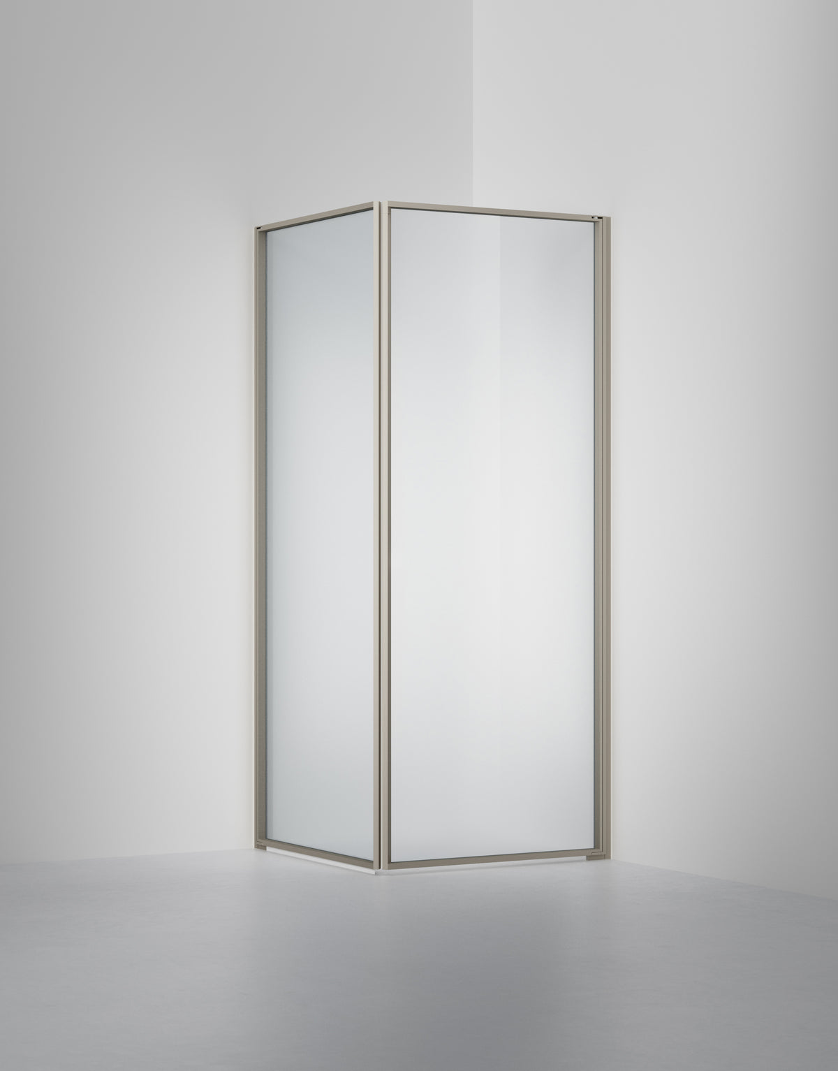 Duschvägg Edge 12, Frostat glas, profilfärg Stone