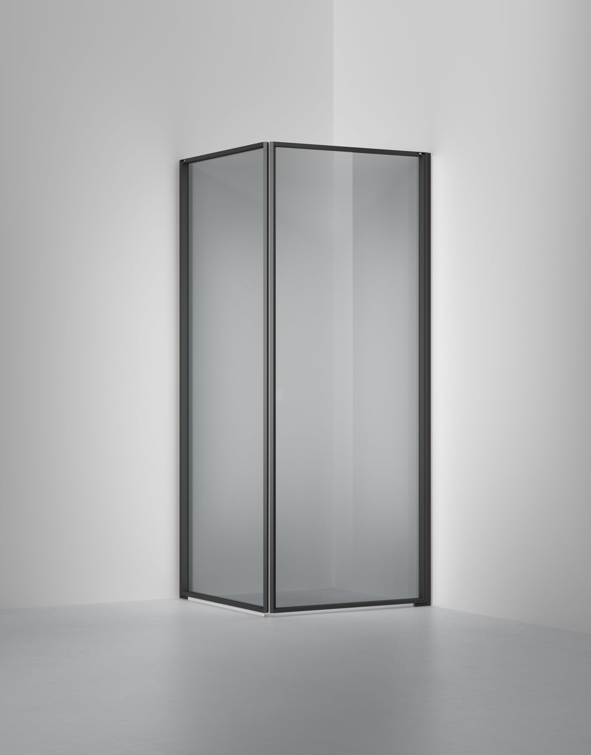 Duschvägg Edge 12, Rokglas, profilfärg Mattsvart