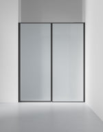 Duschvägg Edge 4, Frostat glas, profilfärg Mattsvart