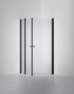 Duschvägg Linc 14 Original, Frostat glas, profilfärg Mattsvart
