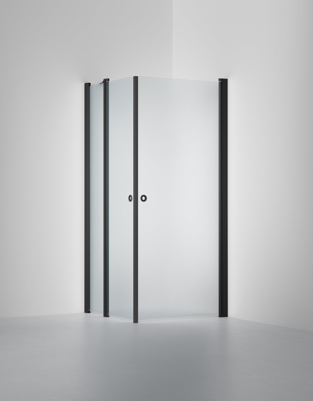 Duschvägg Linc 14 Original, Frostat glas, profilfärg Mattsvart