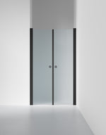 Duschvägg Linc 3 Original, Frostat glas, profilfärg Mattsvart