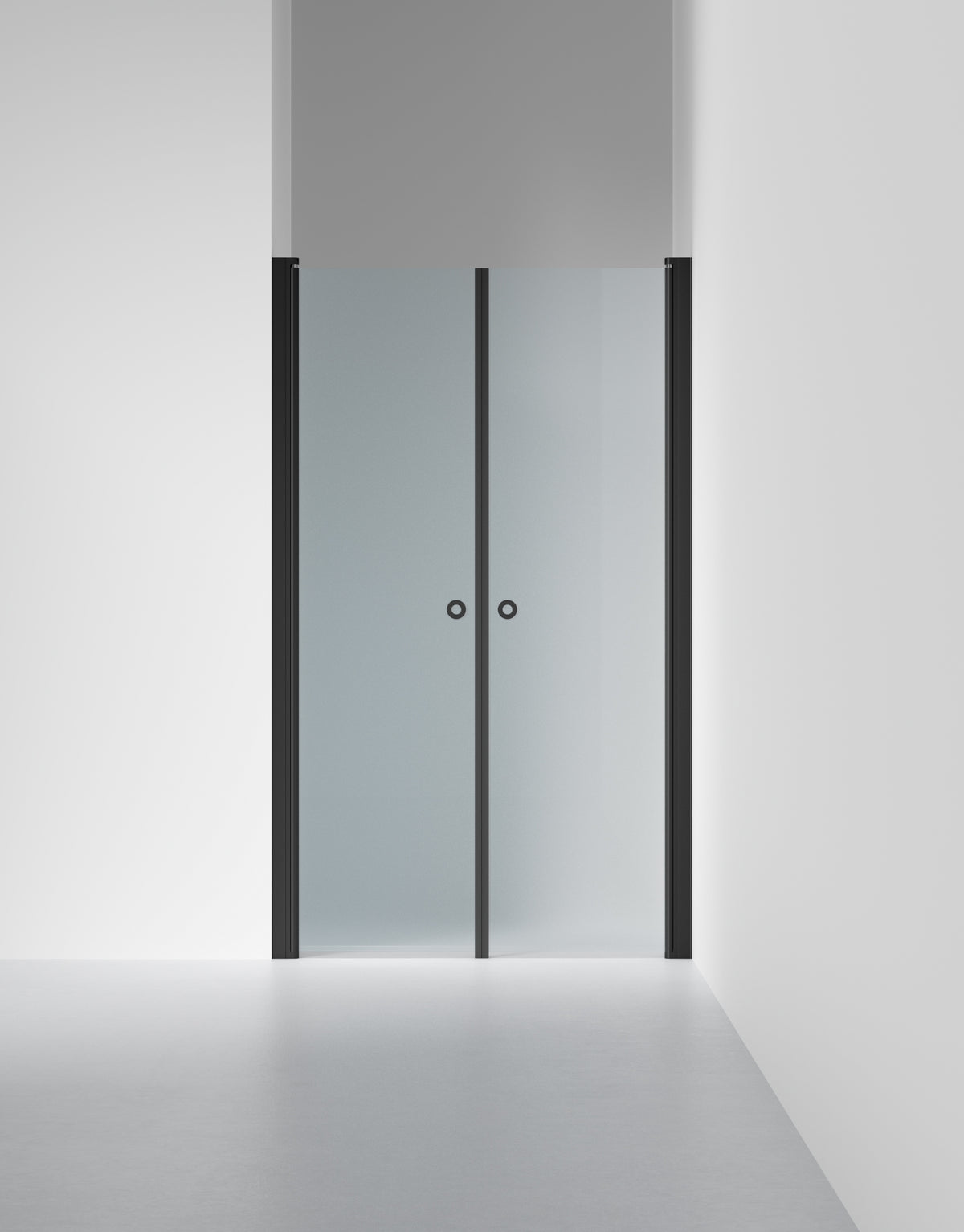 Duschvägg Linc 3 Original, Frostat glas, profilfärg Mattsvart