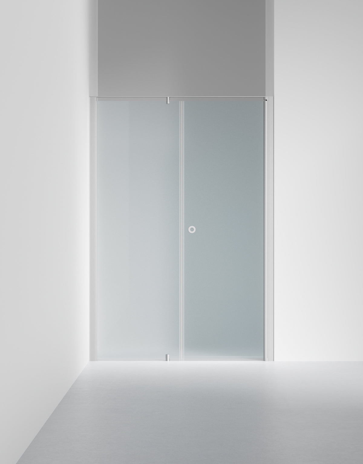 Duschvägg Linc 4 Original, Frostat glas, profilfärg Mattborstad