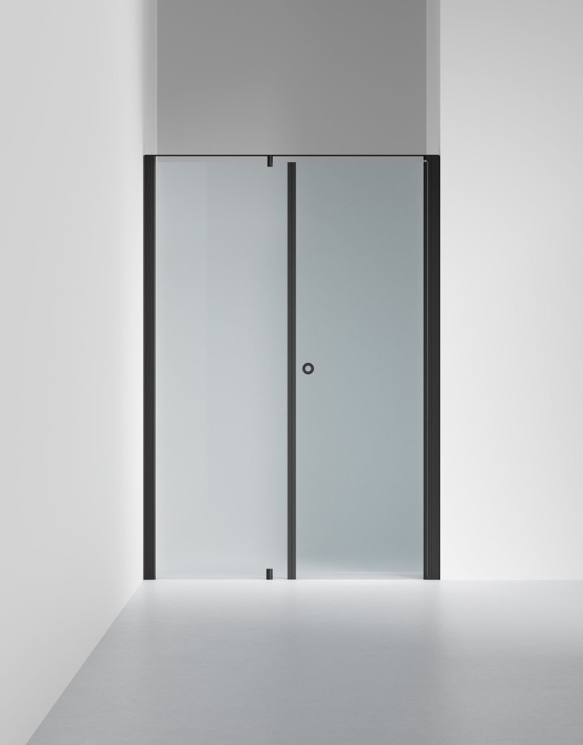 Duschvägg Linc 4 Original, Frostat glas, profilfärg Mattsvart