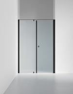 Duschvägg Linc 4 Original, Frostat glas, profilfärg Mattsvart