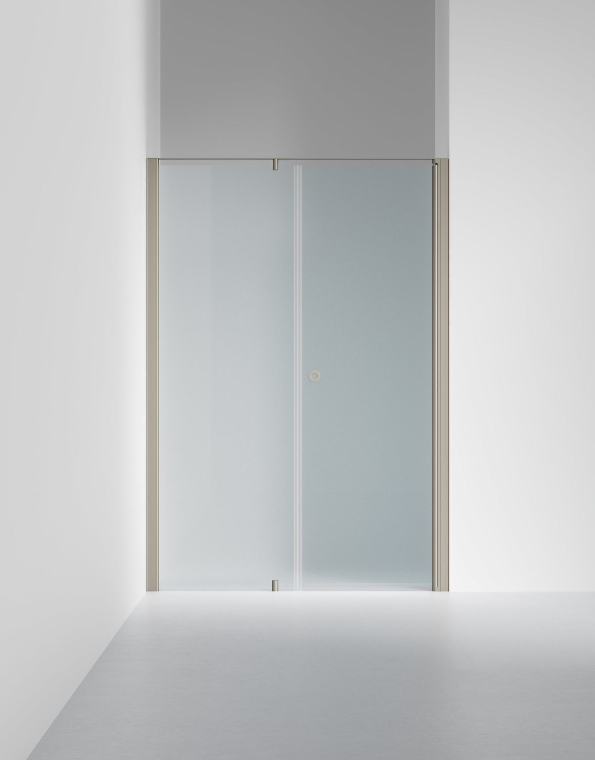Duschvägg Linc 4 Original, Frostat glas, profilfärg Stone