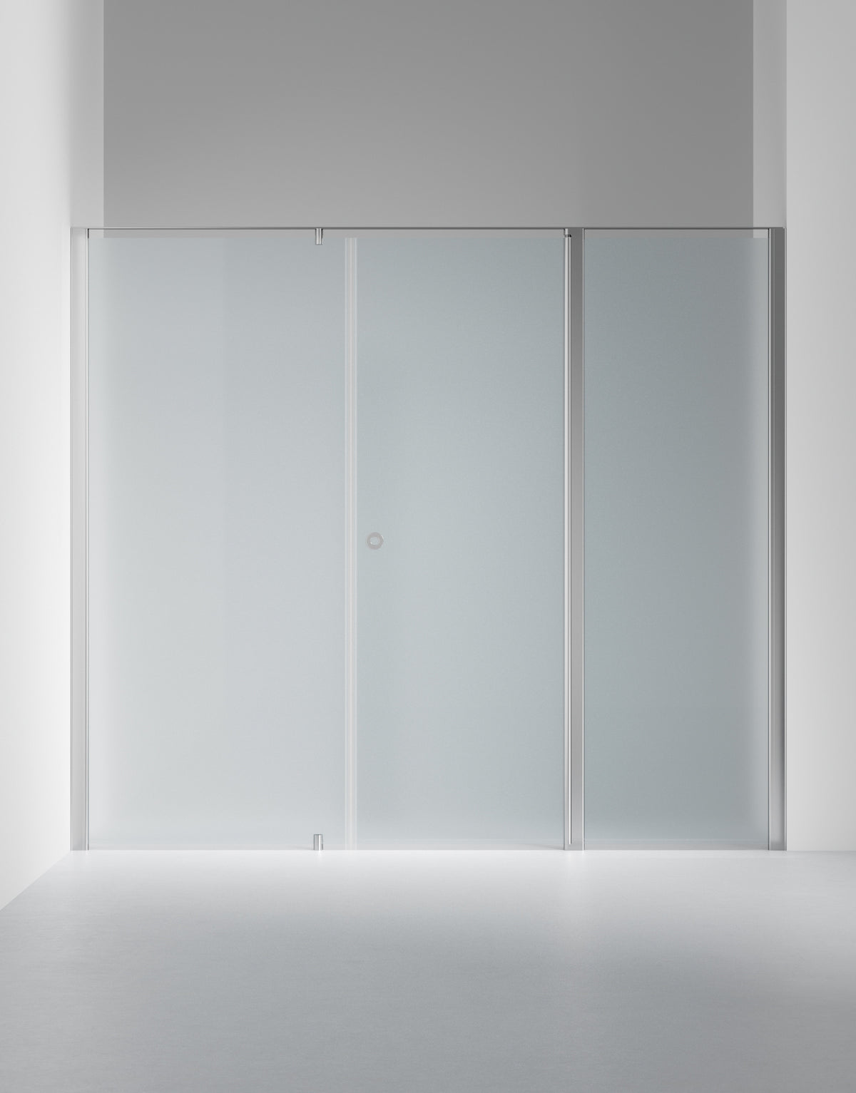 Duschvägg Linc 7 Original, Frostat glas, profilfärg Blankpolerad