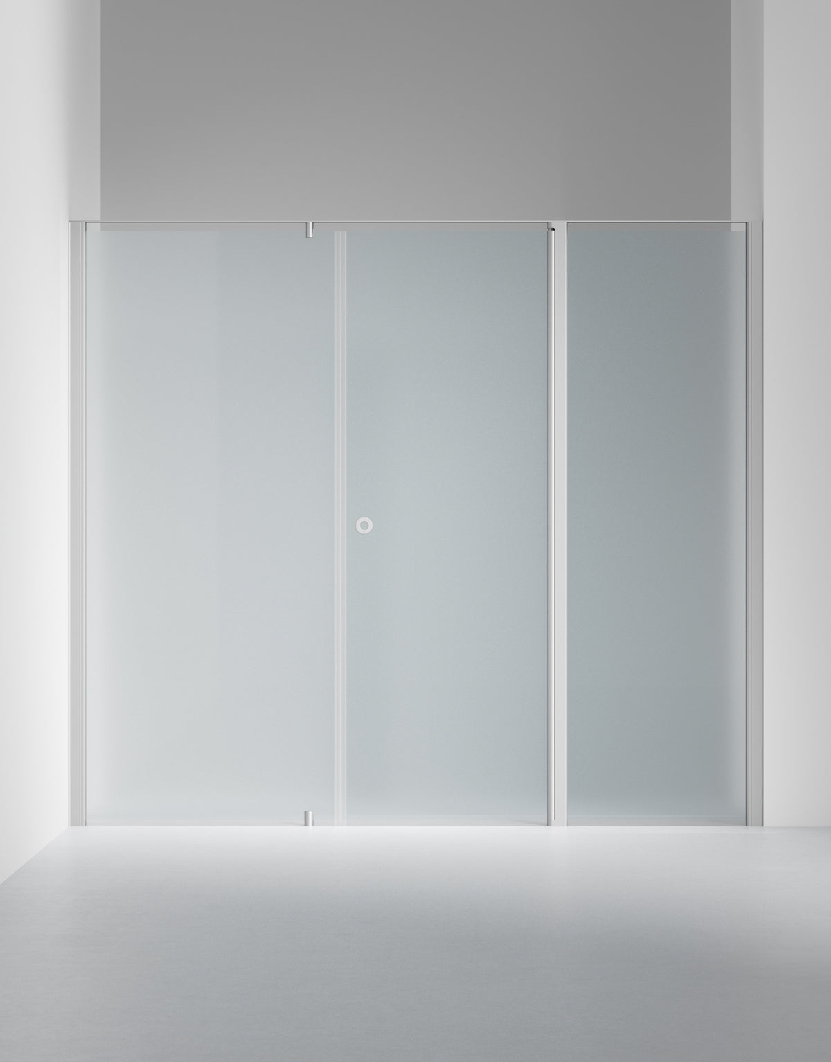 Duschvägg Linc 7 Original, Frostat glas, profilfärg Mattborstad