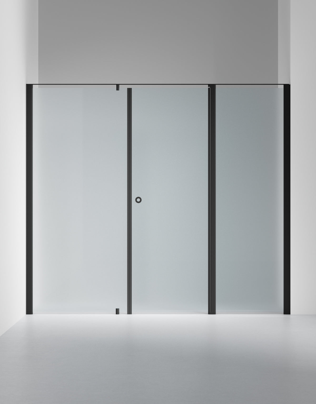 Duschvägg Linc 7 Original, Frostat glas, profilfärg Mattsvart