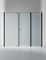 Duschvägg Linc 7 Original, Frostat glas, profilfärg Mattsvart