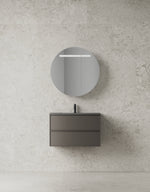 Spegelskåp INR Circ Ø80 ovanför kommod INR Core Nema 80 i Carbon Grey