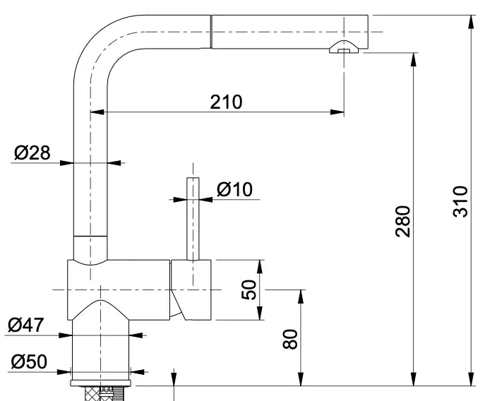 iCrolla Venedig köksblandare måttritning