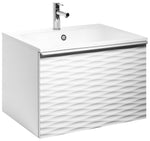 Ella Aqua Wave 60, tvättställ i mineralkomposit, handtag Aluminium