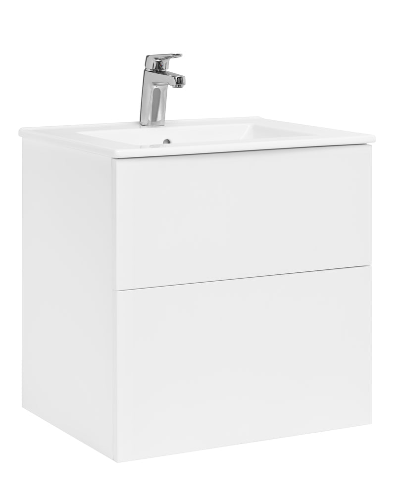 Isella Aqua 50 Kompakt med tvättställ i mineralkomposit, Vit Matt