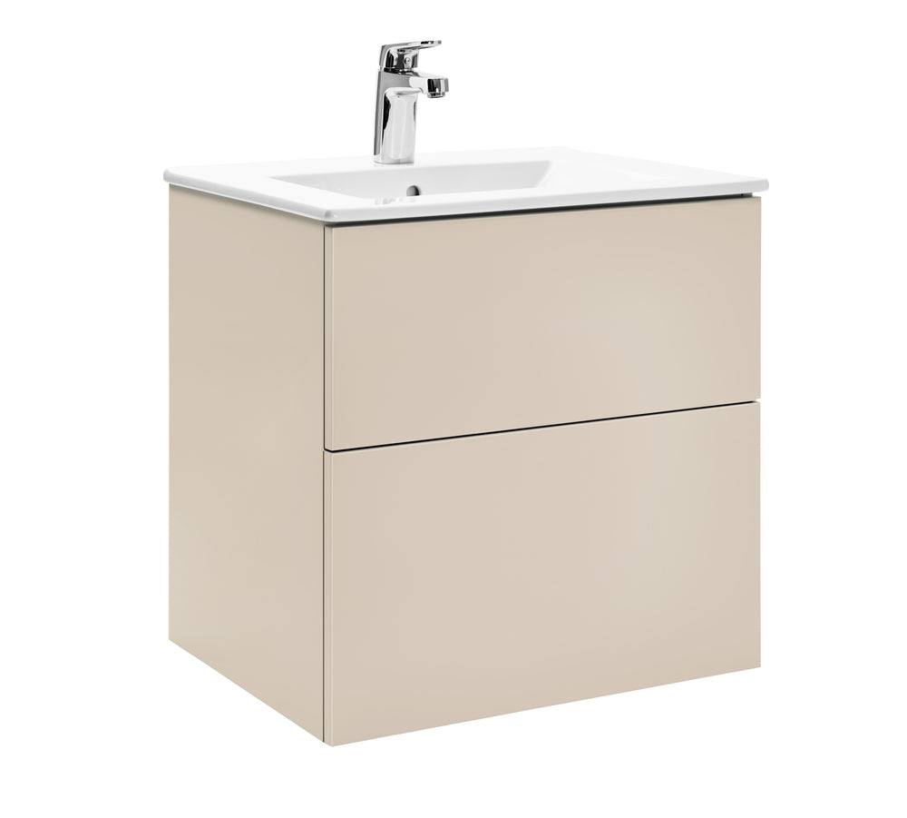 Isella Aqua 60 med tvättställ i porslin, Linnebeige