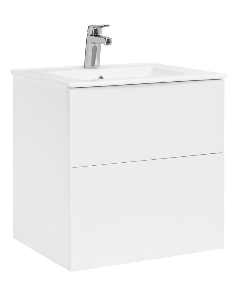 Isella Aqua 60 med tvättställ i porslin, Vit Matt
