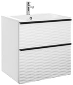 Isella Aqua Wave 60 Kompakt, tvättställ i mineralkomposit, Vit Matt, handtag Svart Matt