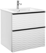 Isella Aqua Wave 60 Kompakt, tvättställ i porslin, Vit Matt, handtag Svart Matt