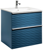 Isella Aqua Wave 60, tvättställ i porslin, Petroleumblå Matt, handtag Aluminium