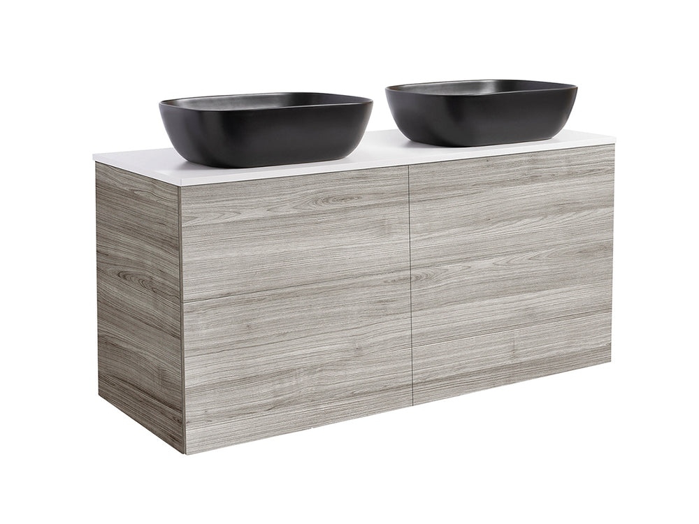 Isella med bänkskiva 120 (dubbelt tvättställ), Sand