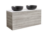 Isella med bänkskiva 120 (dubbelt tvättställ), Sand