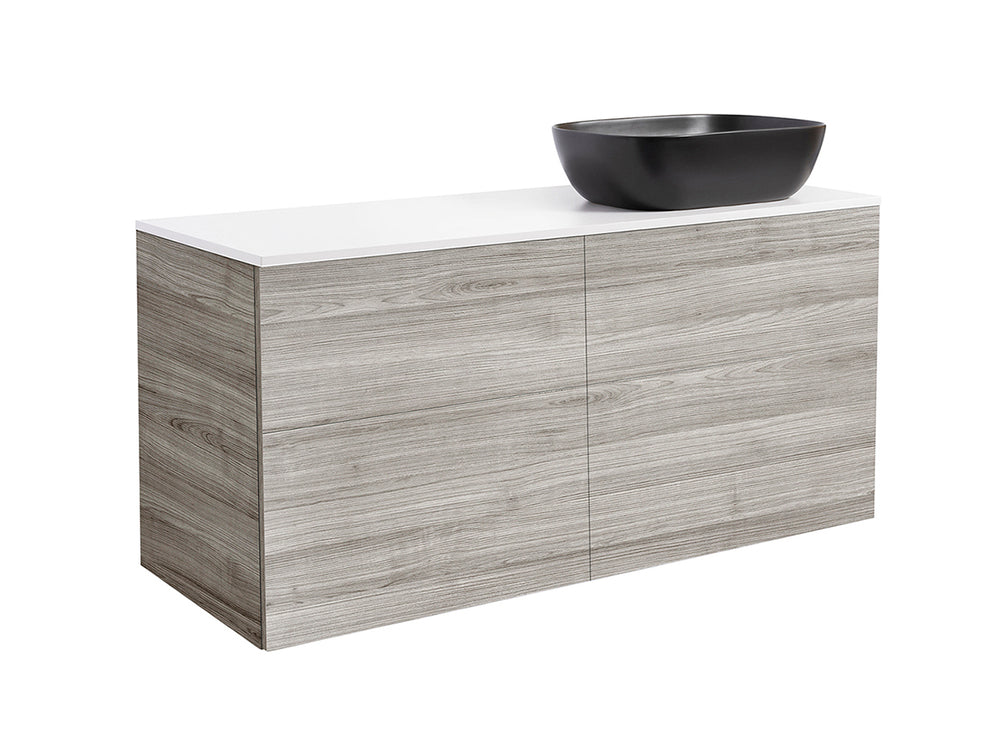 Isella med bänkskiva 120 (enkelt tvättställ), Sand