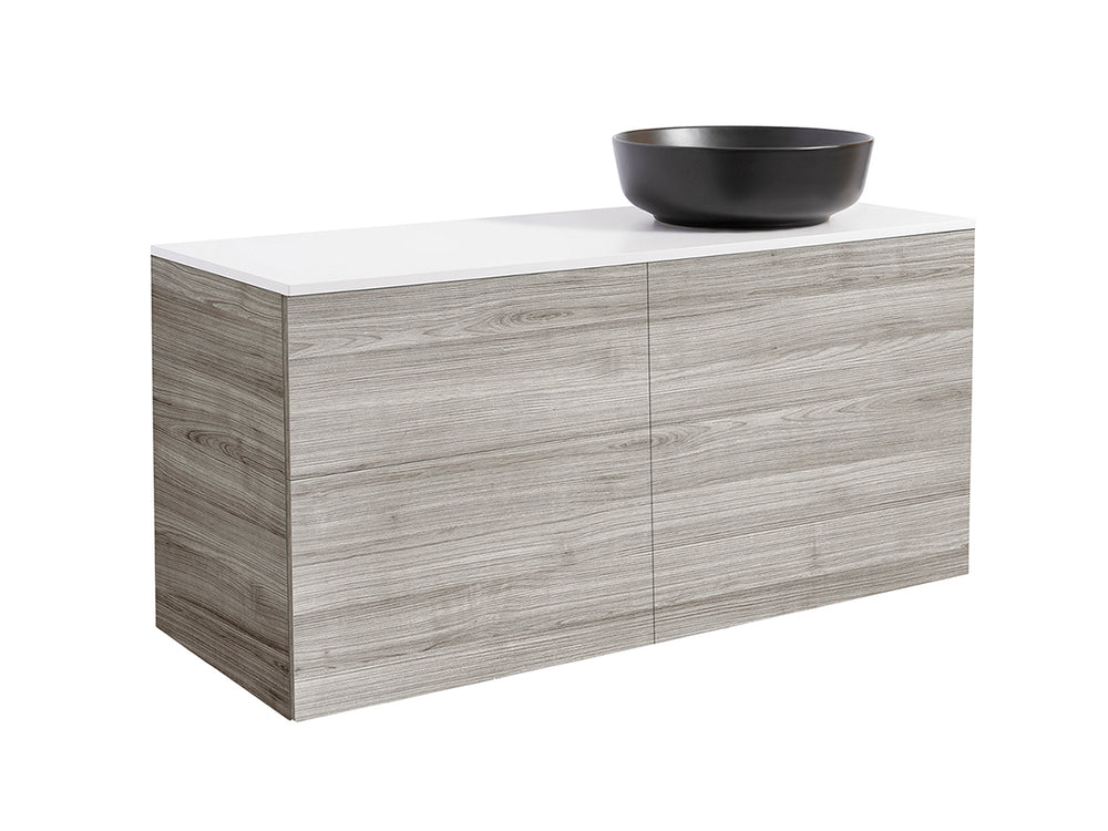 Isella med bänkskiva 120 (enkelt tvättställ), Sand