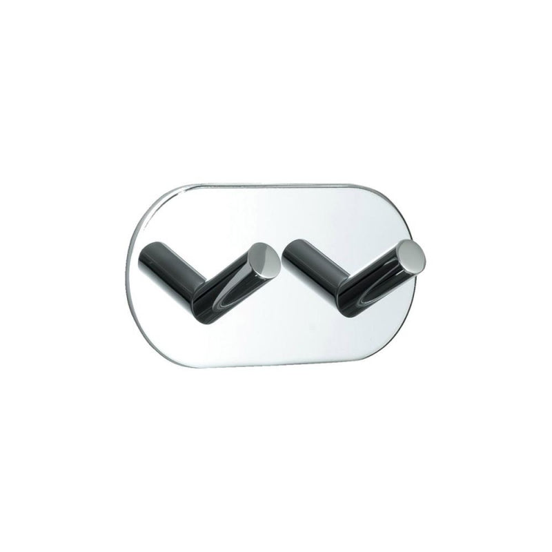 Kroklist med 2 krokar Base 100 Polerad krom Beslag Design