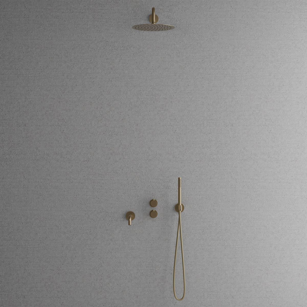 Scandtap Harmonized 3x Champagne - inbyggd badkarsblandare