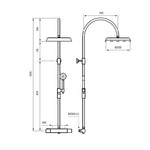 Måttritning – Takdusch Tapwell ARM7300-160 Koppar