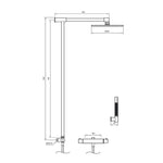Måttritning – Takdusch Tapwell TVM300-160 Brushed nickel