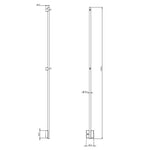 Måttritning – Handdukstork Tapwell TW1500-85 Brushed nickel