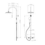 Måttritning – Takdusch Tapwell ARM5300-160 mässing