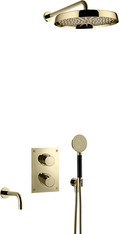 Takduschset Tapwell ARM7368 Honey gold Edition 2 för Inbyggnad