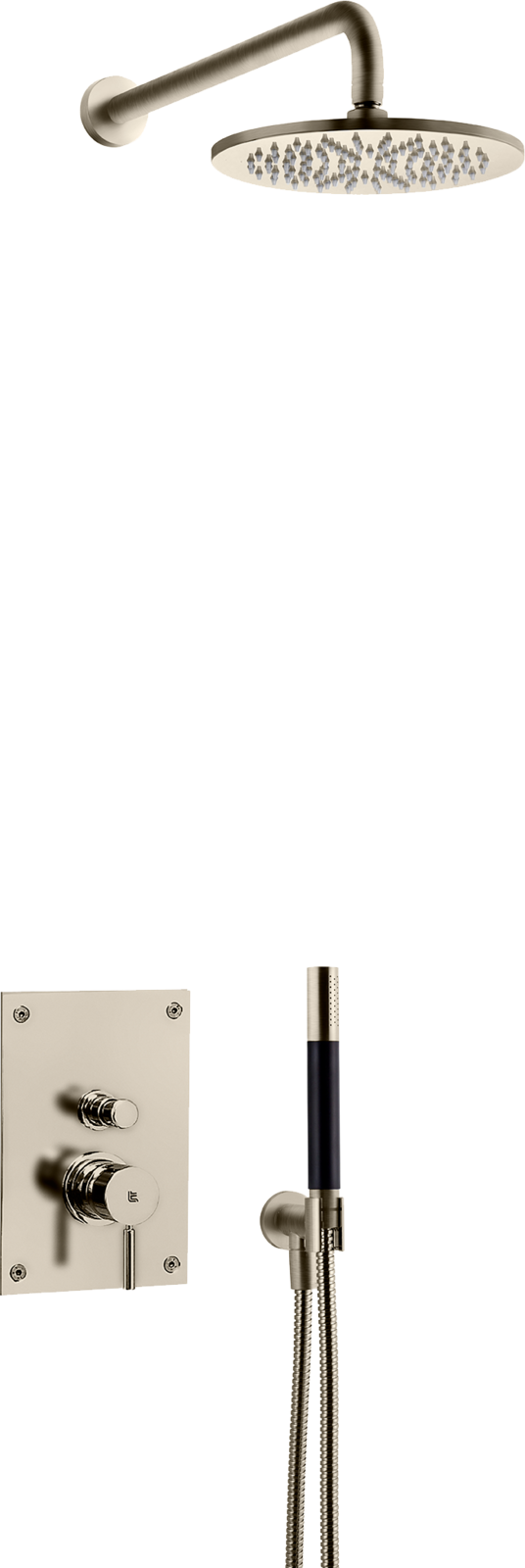 Takduschset Tapwell BOX7200 Brushed nickel Edition 2 för Inbyggnad