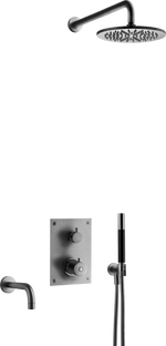 Takduschset Tapwell BOX7368 Brushed black chrome Edition 2 för Inbyggnad