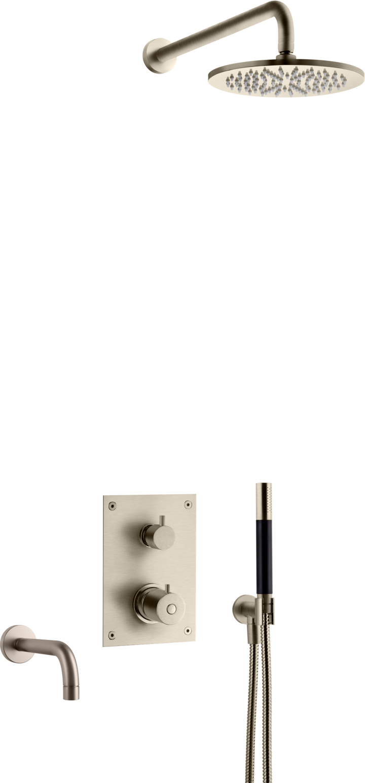 Takduschset Tapwell BOX7368 Brushed nickel Edition 2 för Inbyggnad
