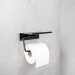Toalettpappershållare med hylla Base Mattsvart Beslag Design bild 3
