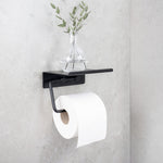 Toalettpappershållare med hylla Base Mattsvart Beslag Design bild 5