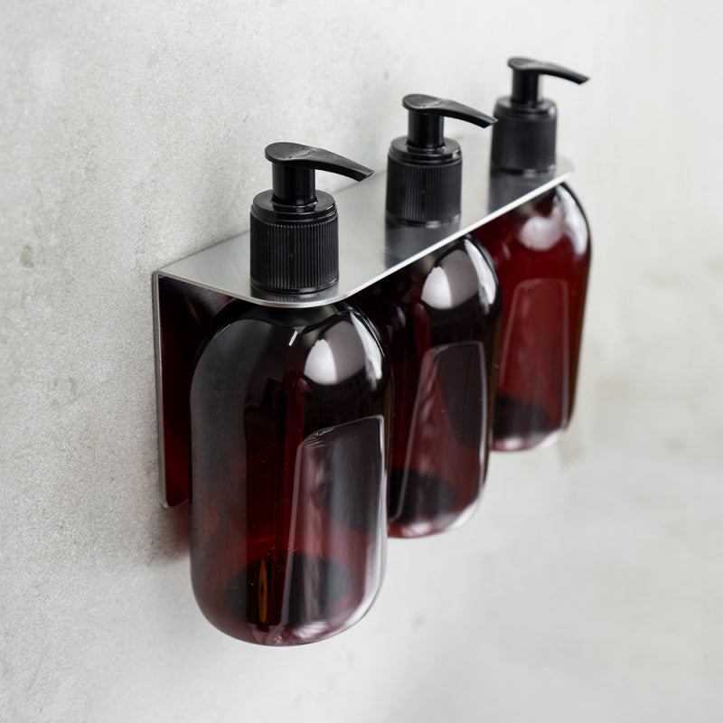 Tvålpumpshållare trippel Base Borstat rostfritt Beslag Design bild 5