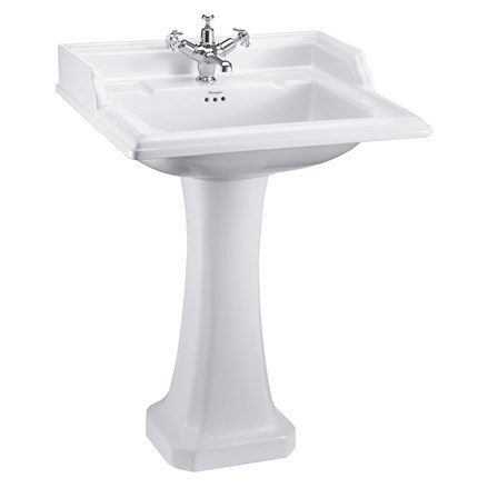 Tvättställ Burlington Classic 65 cm 1-håls med Classic-piedestal