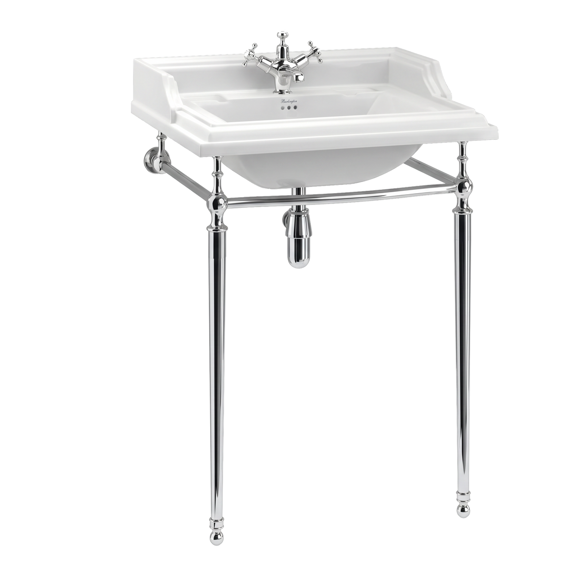 Tvättställ Burlington Classic 65 cm 1-håls med ställning Krom